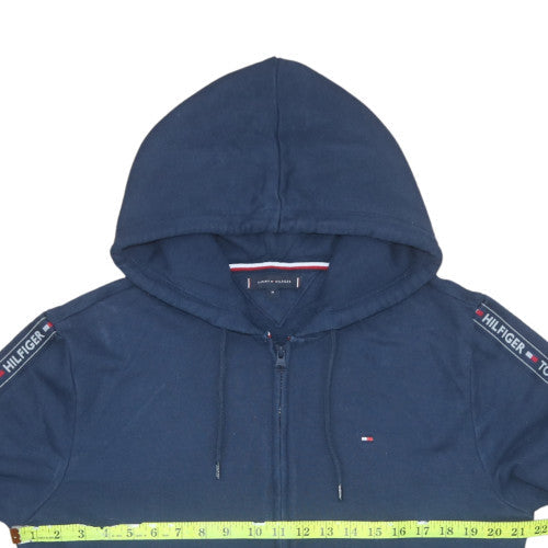 Tommy Hilfiger Men’s Blue Full Zip Hoodie M Logo Fleece Sweatshirt