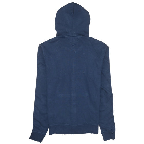 Tommy Hilfiger Men’s Blue Full Zip Hoodie M Logo Fleece Sweatshirt
