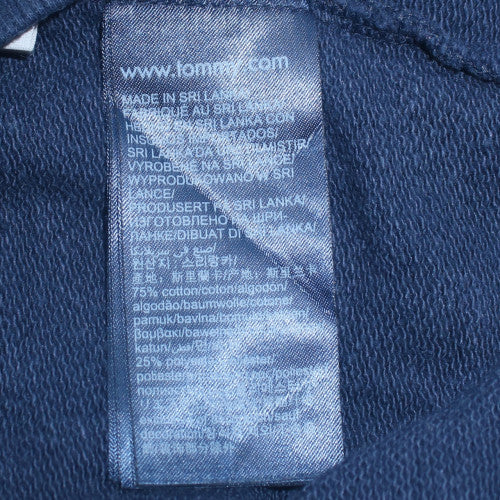 Tommy Hilfiger Men’s Blue Full Zip Hoodie M Logo Fleece Sweatshirt