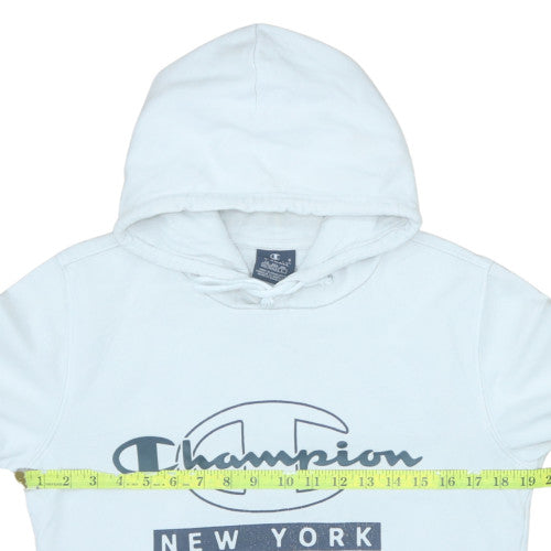 Champion Men’s White Pullover Hoodie XS Fleece Graphic Print
