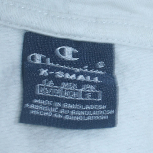 Champion Men’s White Pullover Hoodie XS Fleece Graphic Print