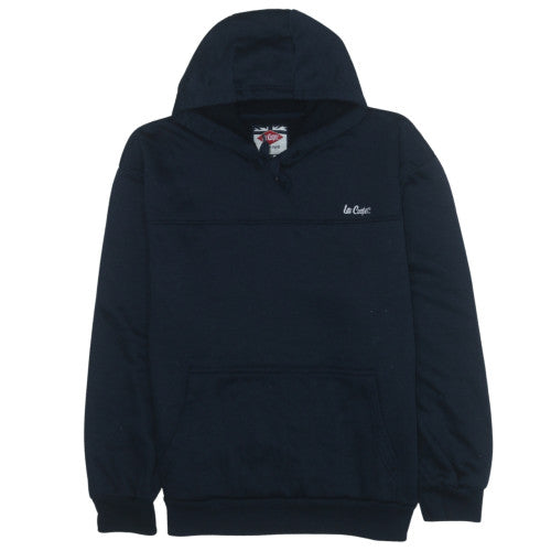 Lee Cooper Men's Black XL Pullover Hoodie with Logo & Kangaroo Pocket