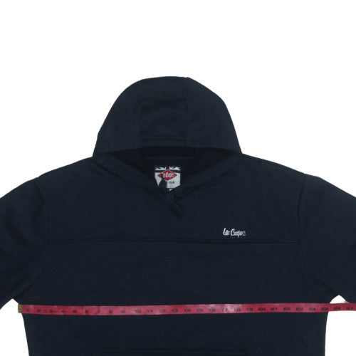 Lee Cooper Men's Black XL Pullover Hoodie with Logo & Kangaroo Pocket