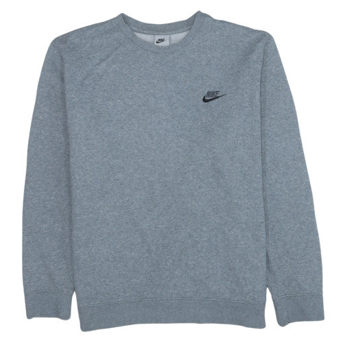 Nike Men's Grey Crew Neck Fleece Sweatshirt L Regular Fit