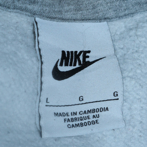 Nike Men's Grey Crew Neck Fleece Sweatshirt L Regular Fit
