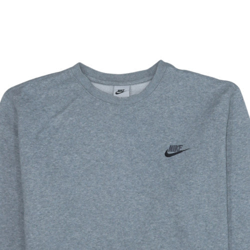 Nike Men's Grey Crew Neck Fleece Sweatshirt L Regular Fit