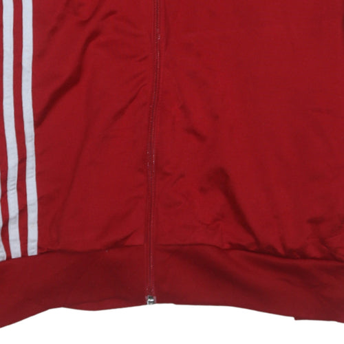 Adidas Men's Red Full Zip Track Sweatshirt Size M