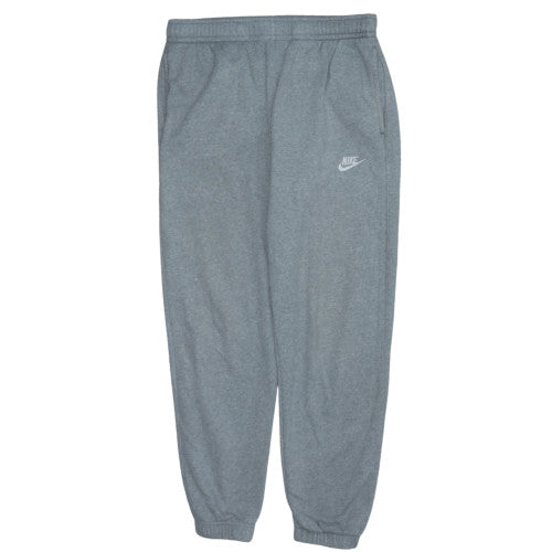 Nike Men Grey Fleece Sweatpants M Regular Fit Elastic Waist