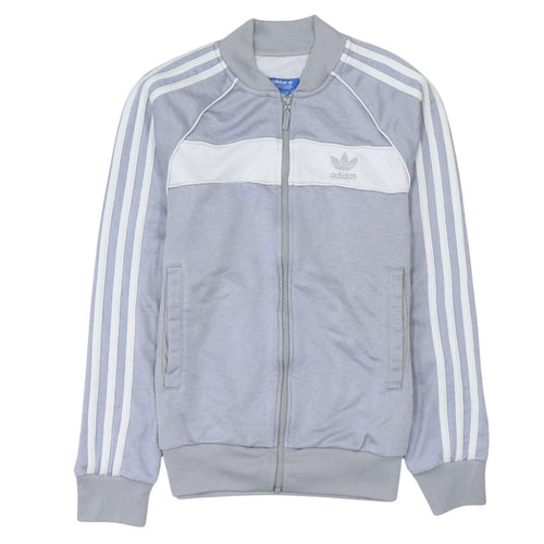 Adidas Men's Grey Full Zip Logo Sweatshirt Size S