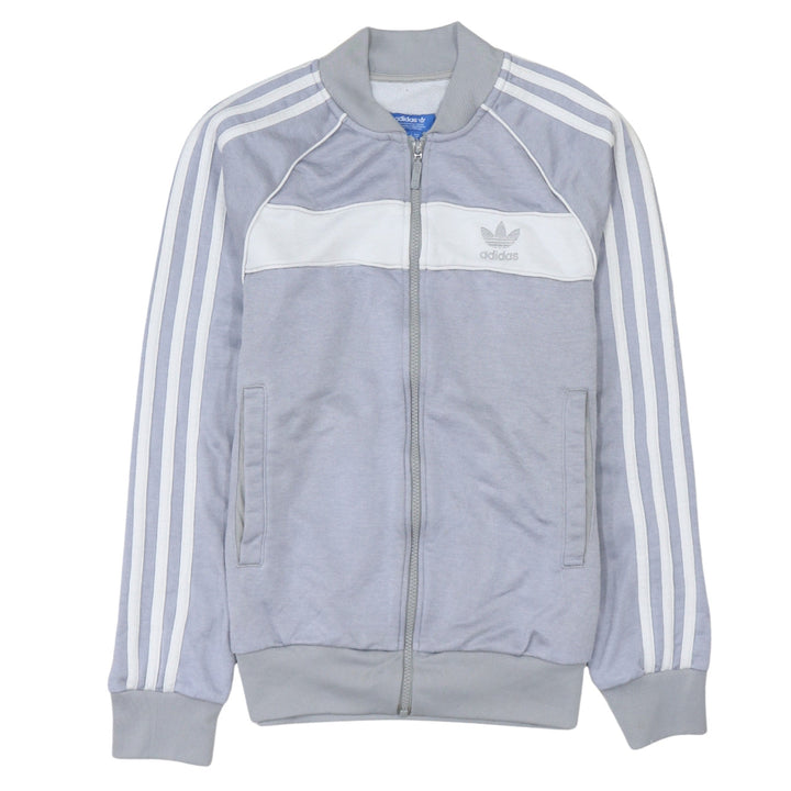 Adidas Men's Grey Full Zip Logo Sweatshirt Size S