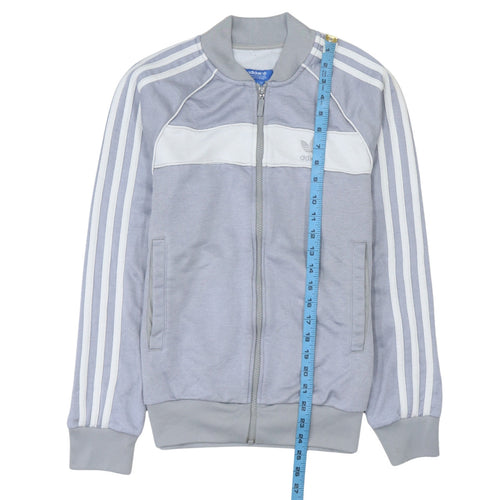 Adidas Men's Grey Full Zip Logo Sweatshirt Size S