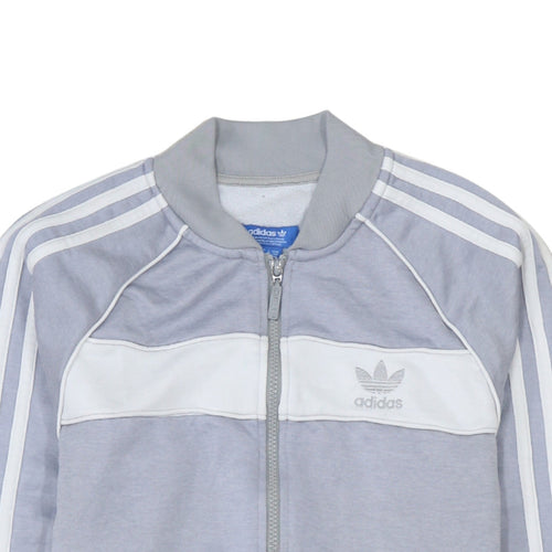 Adidas Men's Grey Full Zip Logo Sweatshirt Size S