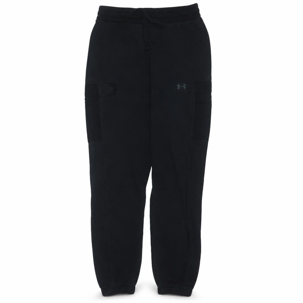 Front view of Under Armour Men's Black Small Fleece Jogger Sweatpants