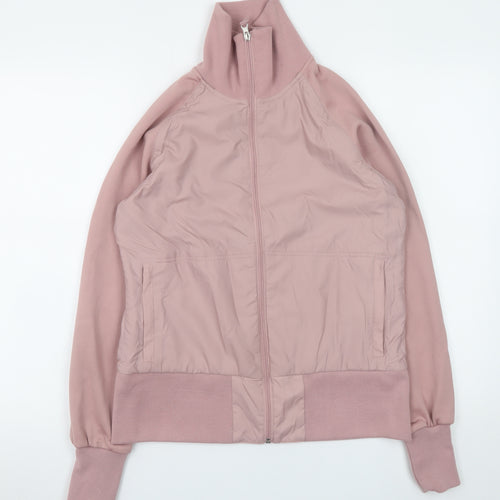 Mitch & Co. Women's Pink Bomber Jacket Size L Casual Zip-up