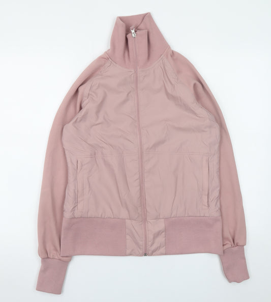 Mitch & Co. Women's Pink Bomber Jacket Size L Casual Zip-up