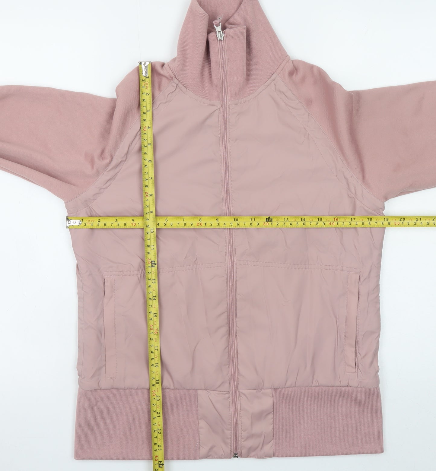 Mitch & Co. Women's Pink Bomber Jacket Size L Casual Zip-up