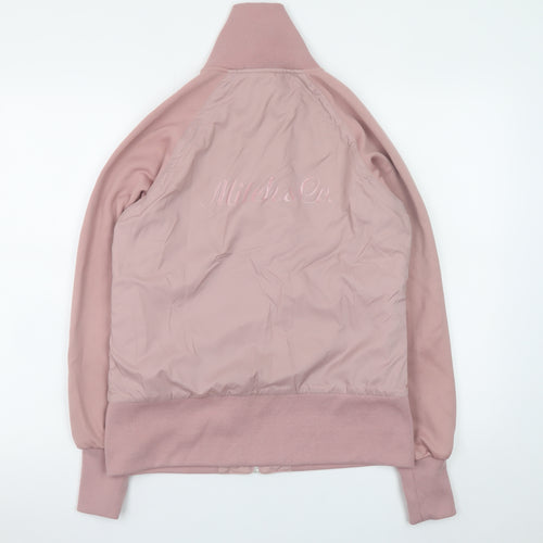 Mitch & Co. Women's Pink Bomber Jacket Size L Casual Zip-up