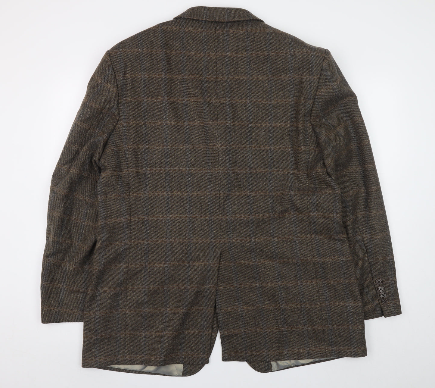 Marks and Spencer Men's Brown Check Wool Cashmere Blazer 44in M