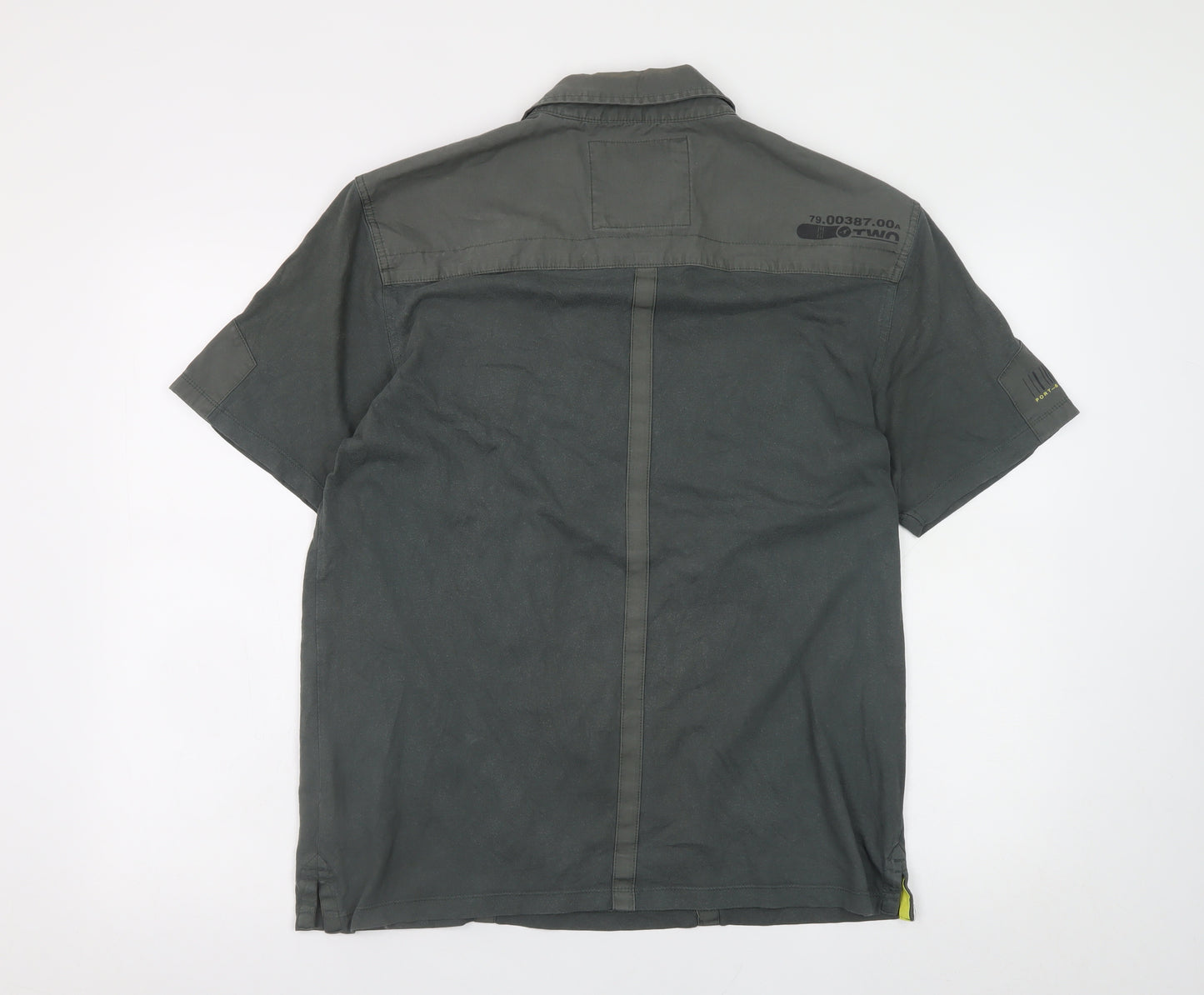 Next Men’s Green Military Style Cotton Polo Shirt L