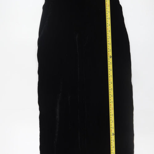 H&M Women Black Lace Trim Velvet Jumpsuit Size 6 Partywear