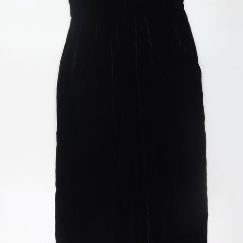 H&M Women Black Lace Trim Velvet Jumpsuit Size 6 Partywear