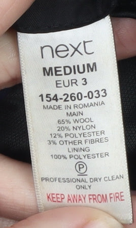 Next Men's Black Wool Blend Overcoat Medium Smart Classic Style