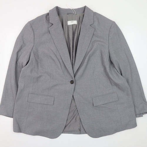Marks and Spencer Women’s Grey Blazer Size 24 Regular Fit