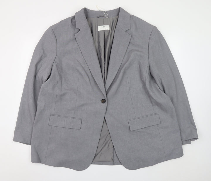 Marks and Spencer Women’s Grey Blazer Size 24 Regular Fit