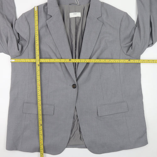 Marks and Spencer Women’s Grey Blazer Size 24 Regular Fit