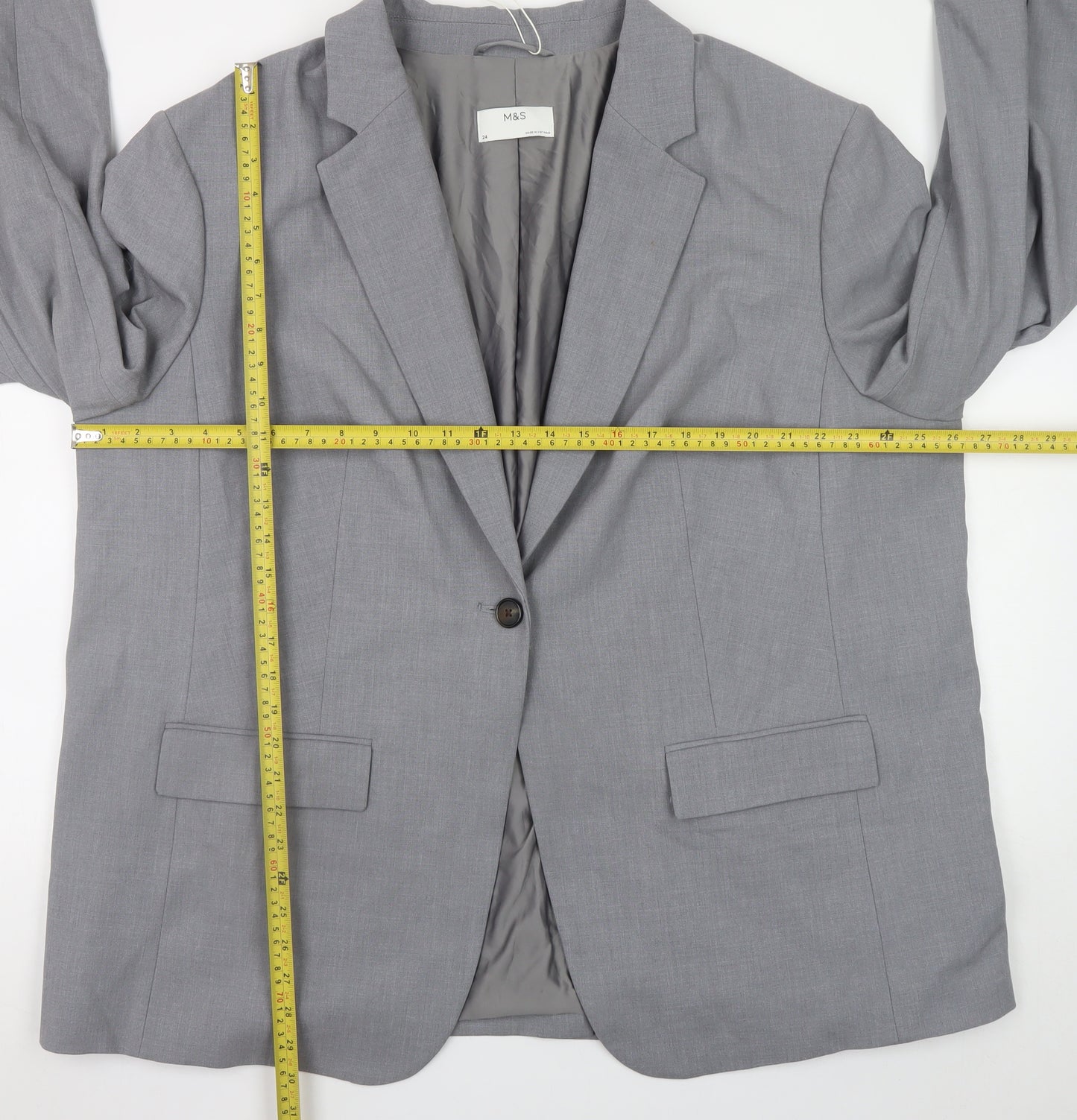 Marks and Spencer Women’s Grey Blazer Size 24 Regular Fit