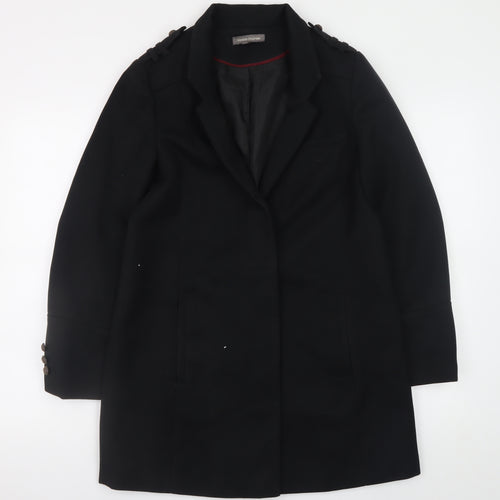Version Originale Men's Black Mid-Length Overcoat Size 38 Classic Fit