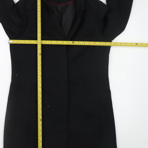 Version Originale Men's Black Mid-Length Overcoat Size 38 Classic Fit