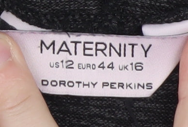 Dorothy Perkins Women's Black Maternity Hooded Jumper Size 16