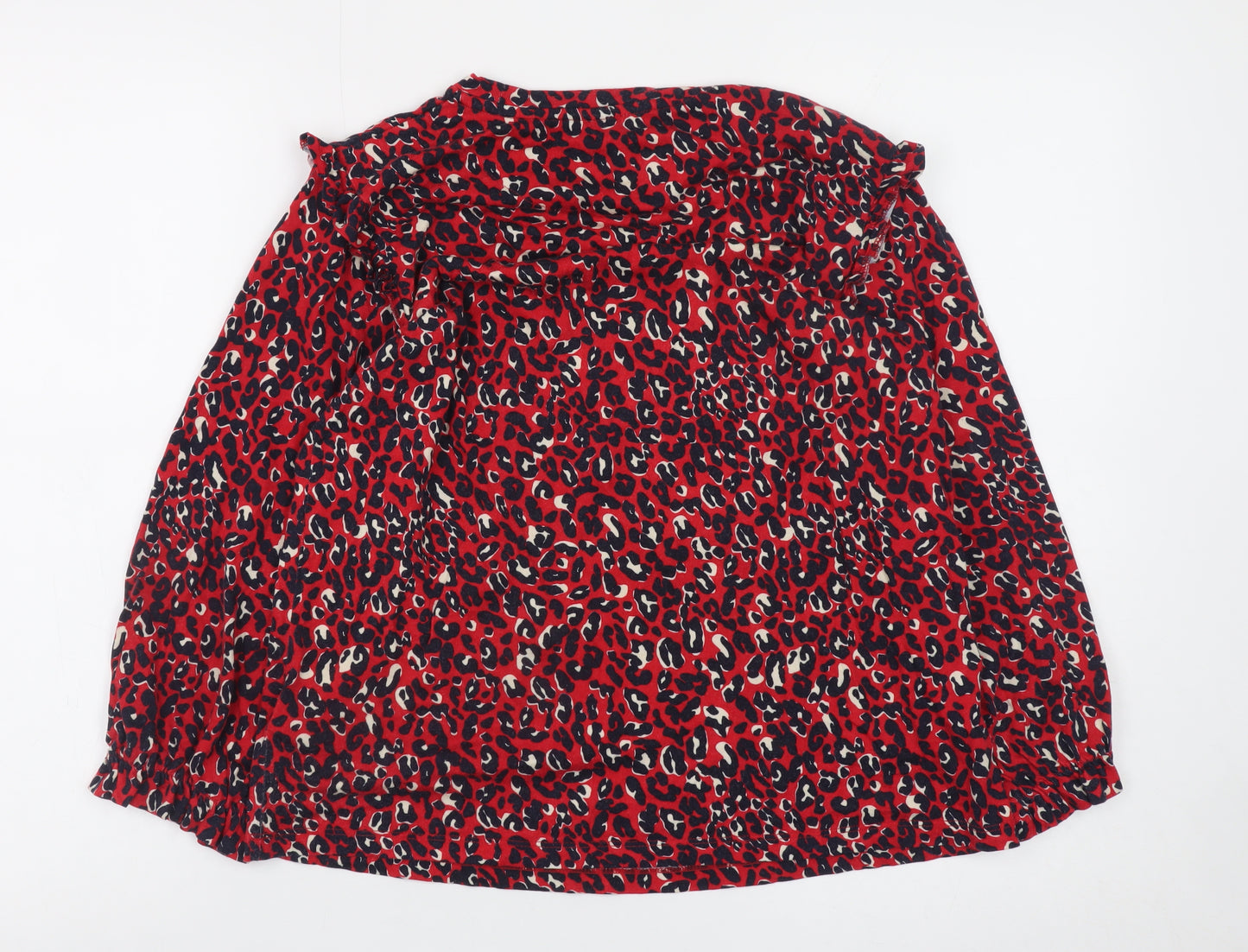 Joules Womens Red Animal Print Long Sleeve Tunic Blouse UK 12