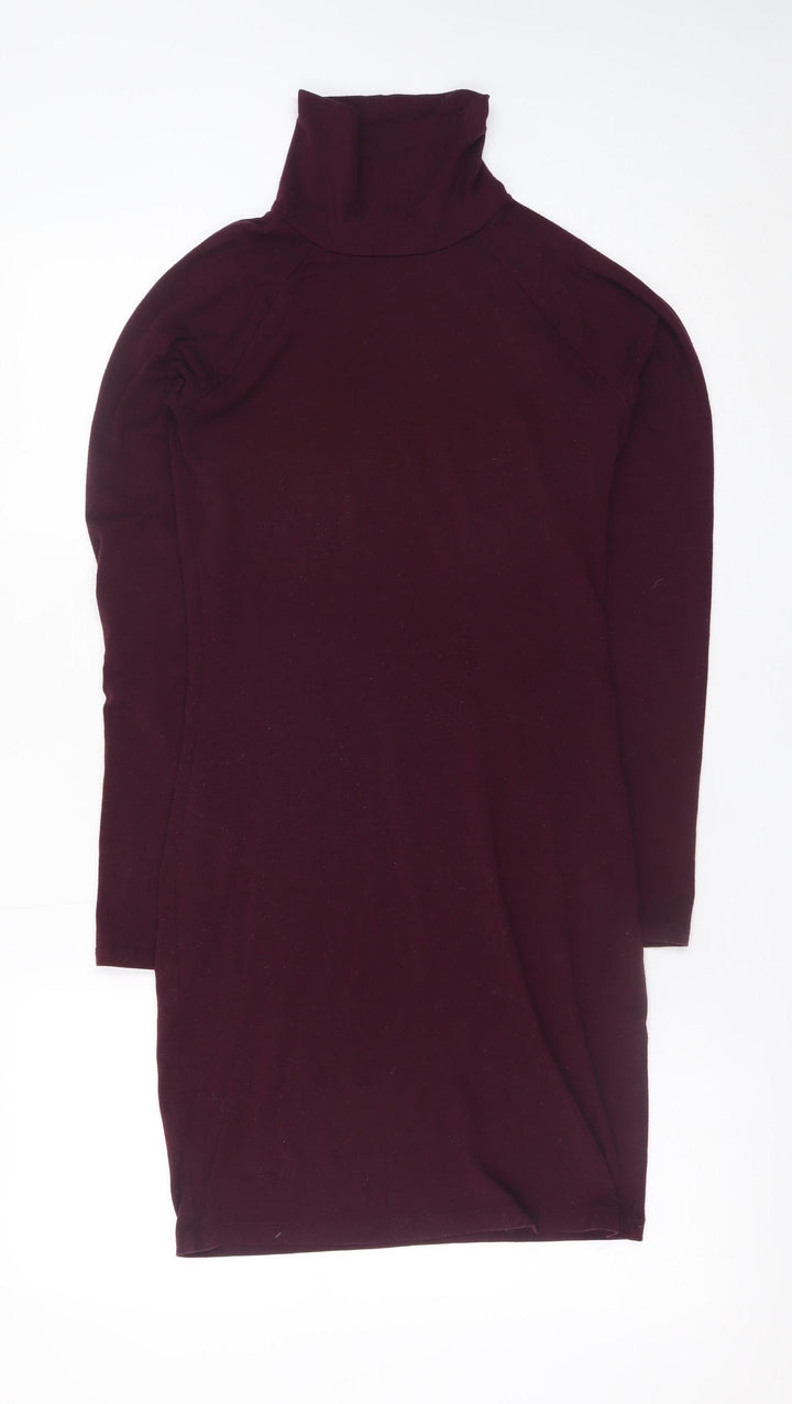 Forever 21 Women’s Purple Roll Neck Bodycon Short Dress Size S