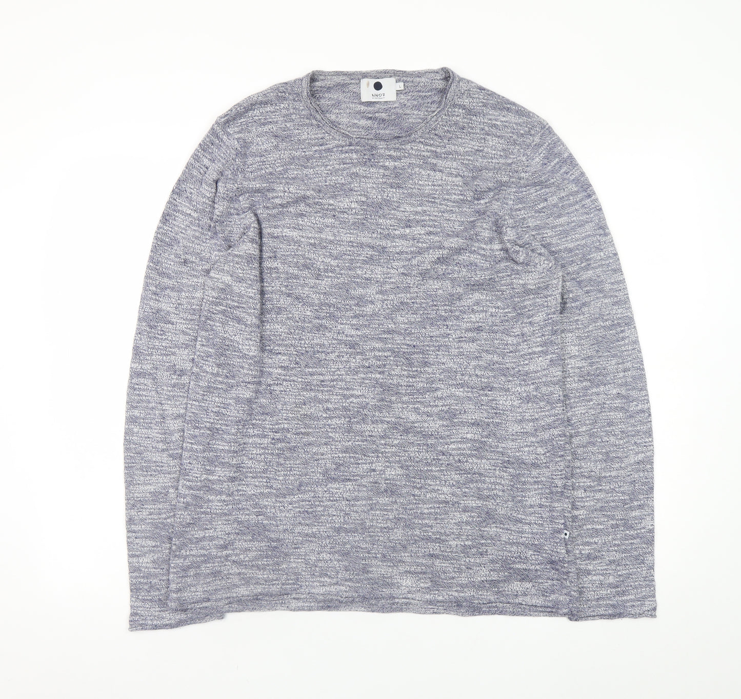 NN07 Men’s Grey Knit Cotton Blend Jumper L Crew Neck Pullover