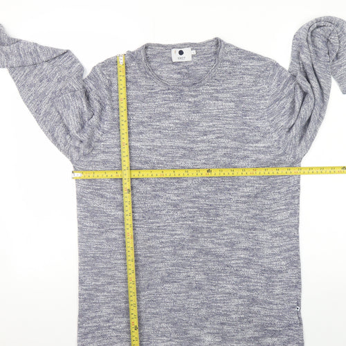 NN07 Men’s Grey Knit Cotton Blend Jumper L Crew Neck Pullover