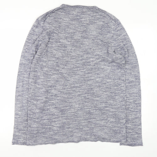 NN07 Men’s Grey Knit Cotton Blend Jumper L Crew Neck Pullover