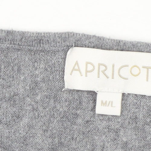 Apricot Womens Grey LOVE Beaded Crew Neck Batwing Jumper M