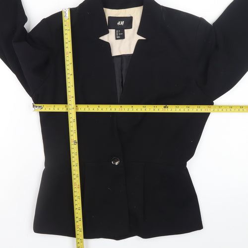 H&M Women's Black Blazer Jacket Size 8 Classic Business Style