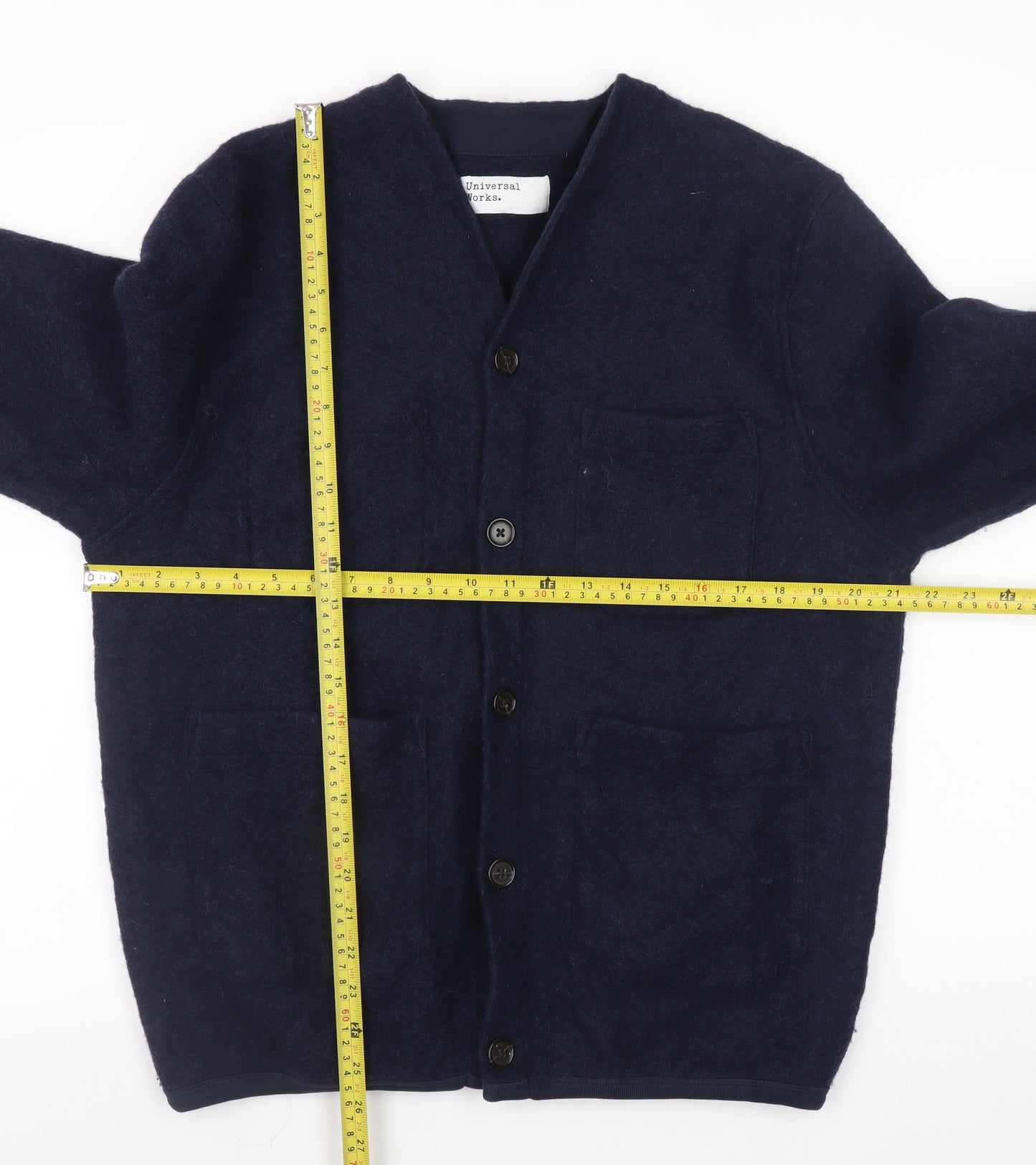 Universal Works Womens Blue Wool Blend Button Jacket XL