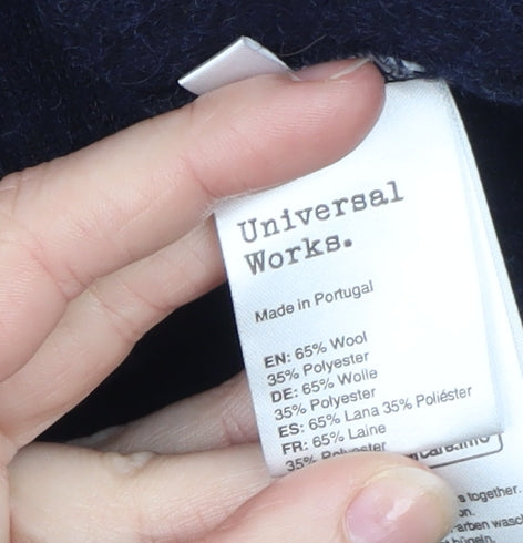 Universal Works Womens Blue Wool Blend Button Jacket XL