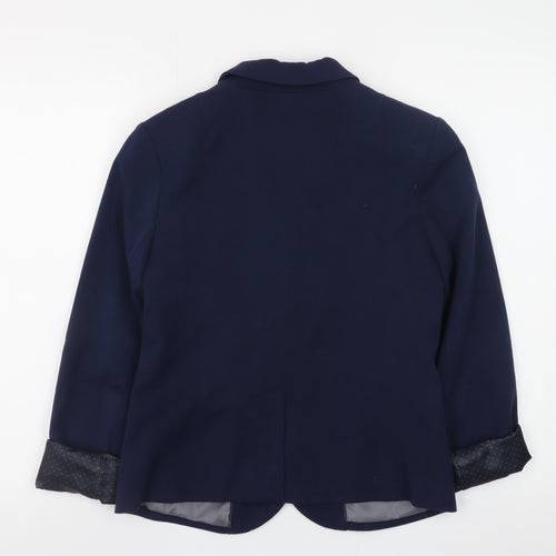 Gap Women Blue Regular Fit Blazer Jacket Size 6 Lined Business Workwear