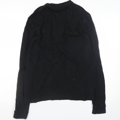 Junker Men's Black Long Sleeve Graphic T-Shirt Size L