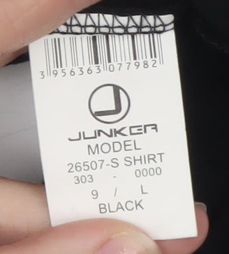 Junker Men's Black Long Sleeve Graphic T-Shirt Size L