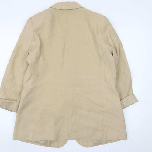 Primark Womens Beige Regular Fit Viscose Blazer Size 10
