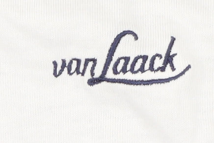 Van Laack Men's Blue V-Neck Long Sleeve Cotton Blend T-Shirt M