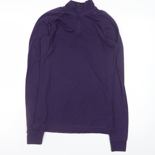Parallel Womens Purple Half Zip Lightweight Pullover Sweatshirt Size 14