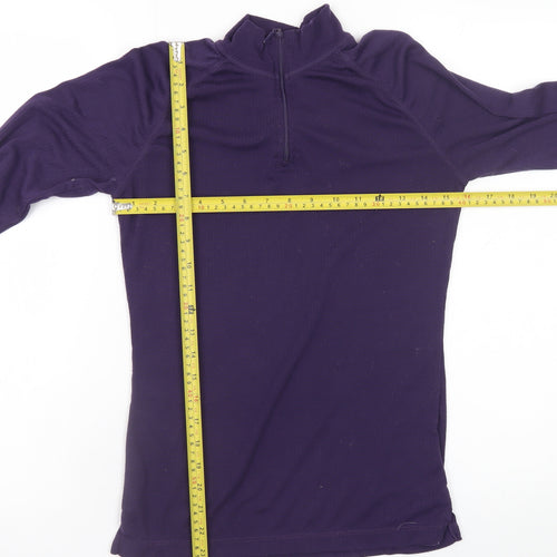 Parallel Womens Purple Half Zip Lightweight Pullover Sweatshirt Size 14