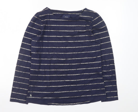 Joules Womens Blue Striped Cotton Long Sleeve T-Shirt Size 12